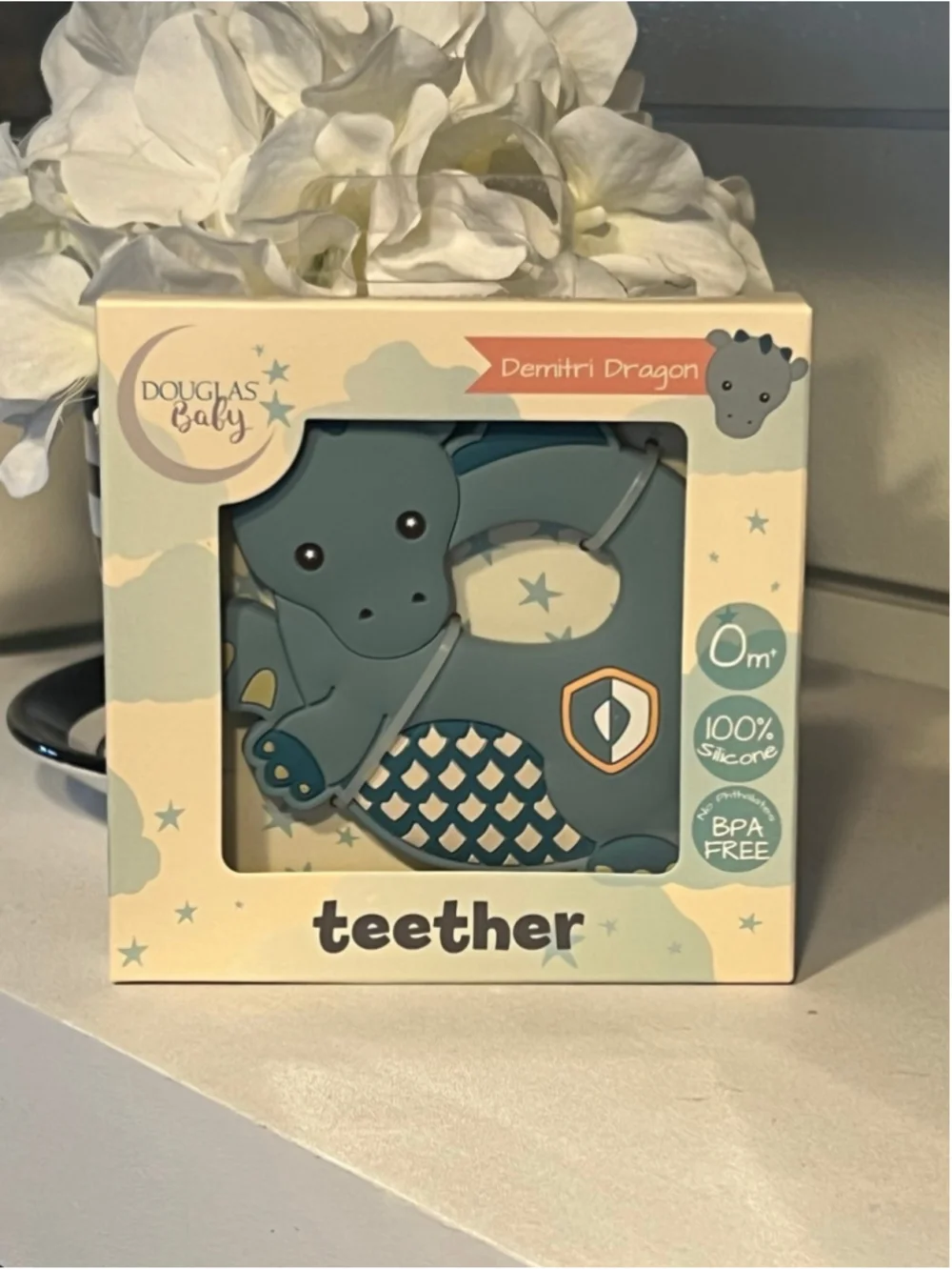 New Douglas Baby Demitri The Dragon Silicone Teether Ring
